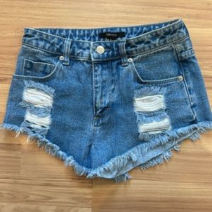 Distressed Denim Shorts